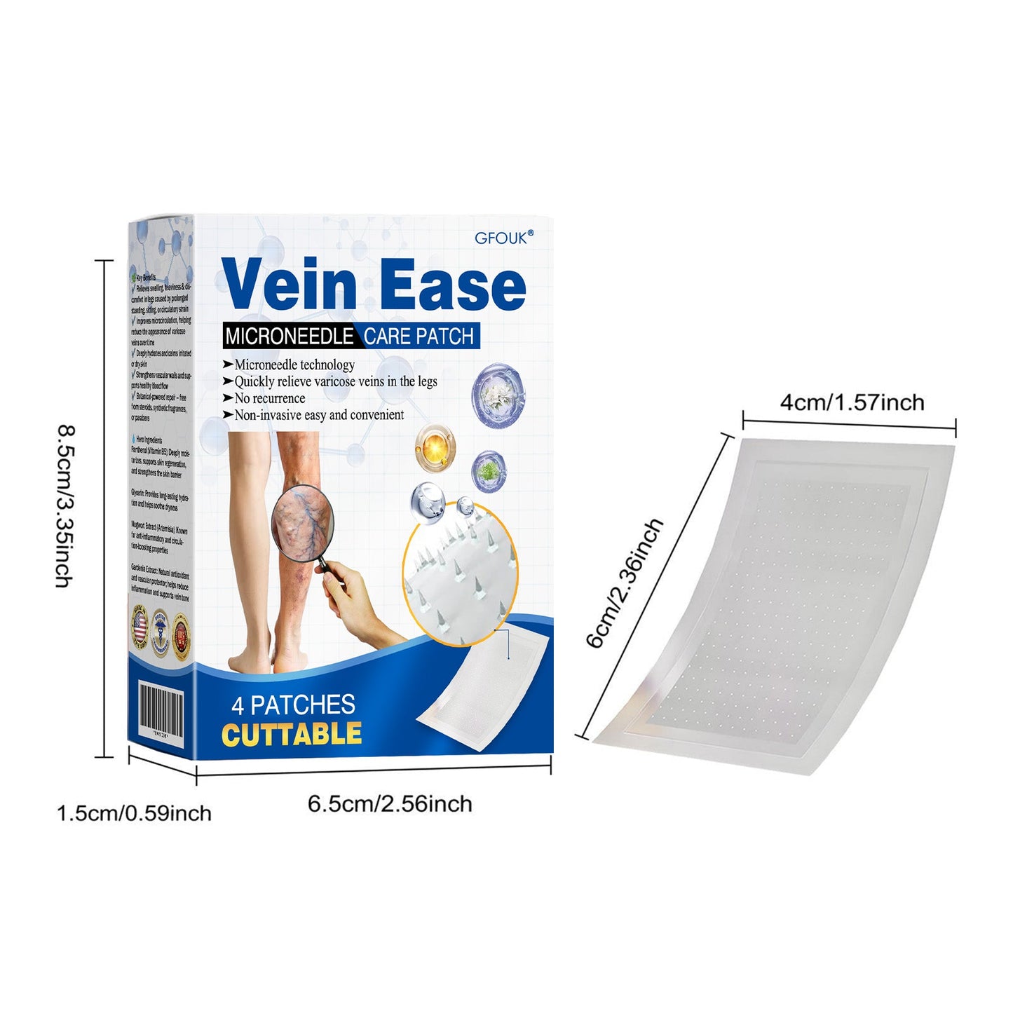 🇺🇸 🥰GFOUK® VeinEase Microneedle Care Patch⚡Instant Relief, Long-Term Results