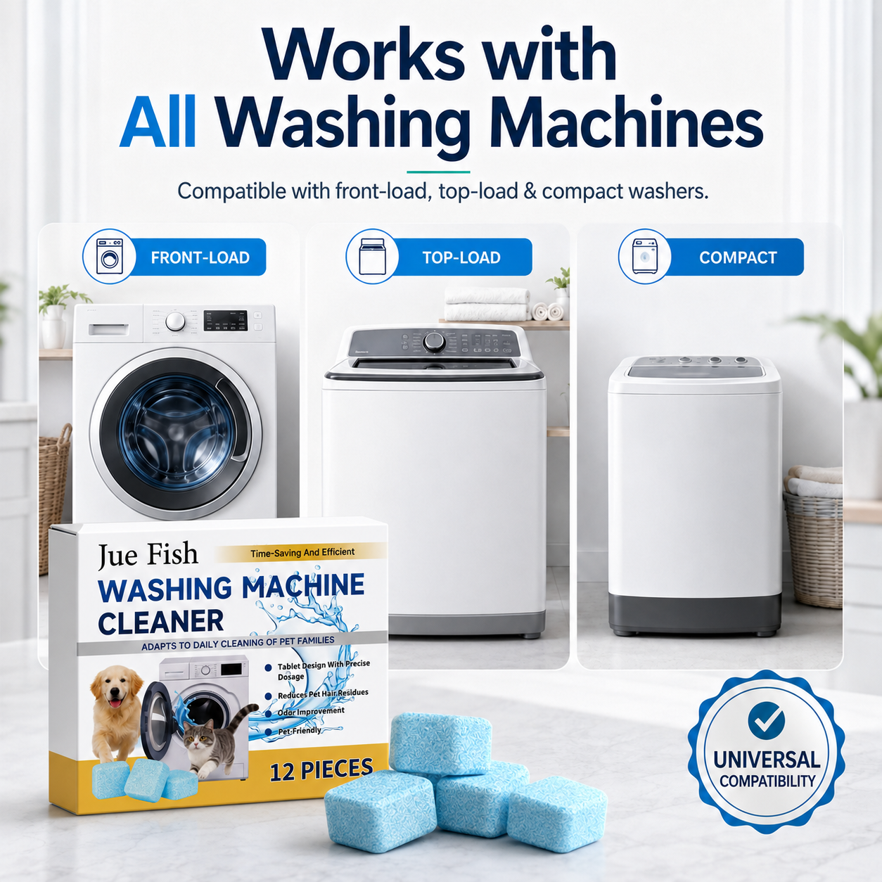 🔥Last Day 50% OFF🔥- 🐕 Pet-Friendly Washing Machine Cleaner Tablets – Deep Clean, Deodorize & Remove Hidden Buildup