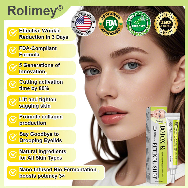 🧑‍⚕️ Rolimey® Botox-Like Peptides + Vita-A Retinol Shot – Wrinkle-Lift Tightening Cream - Last Day Promotion 50% OFF