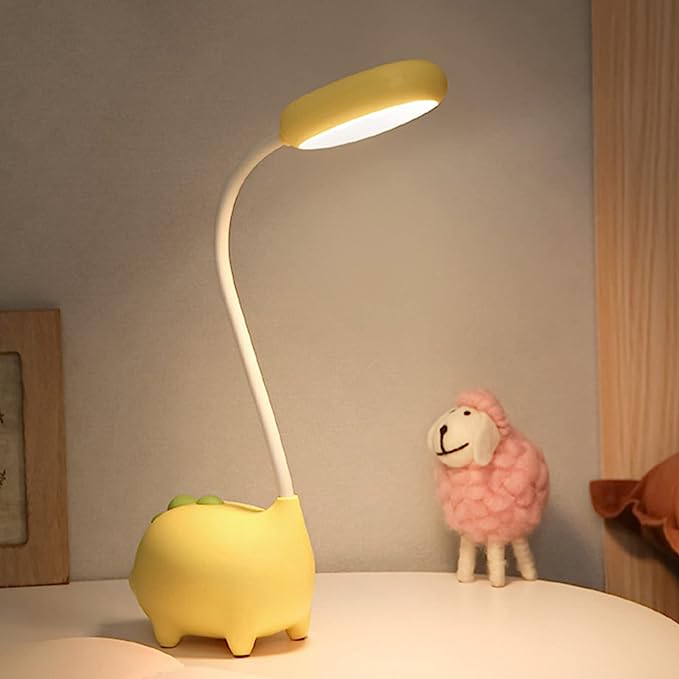 🌻Unique Dinosaur Desk Lamp LED Night Light for Kids Wireless Charging Student Learning