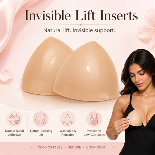 🧩Last Day 50% OFF🧩-- Invisible Lift - Patented Sticky Fashion Bra Inserts Prevents Nipple Slips No Sewing Required Low Cut Tops Womenswear