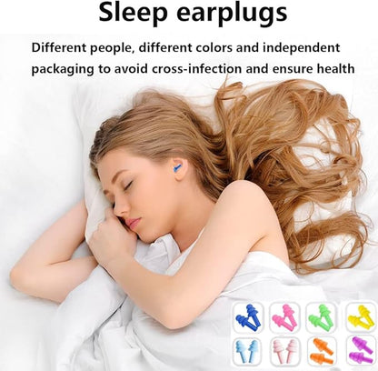 Earplugs for Sleeping Noise Cancelling, Reusable Ear Plugs– Super Soft, Silicone Ear Plug, for Sleeping 8 Pairs, Swimming, Snoring, Concerts, Work, Noisy Places