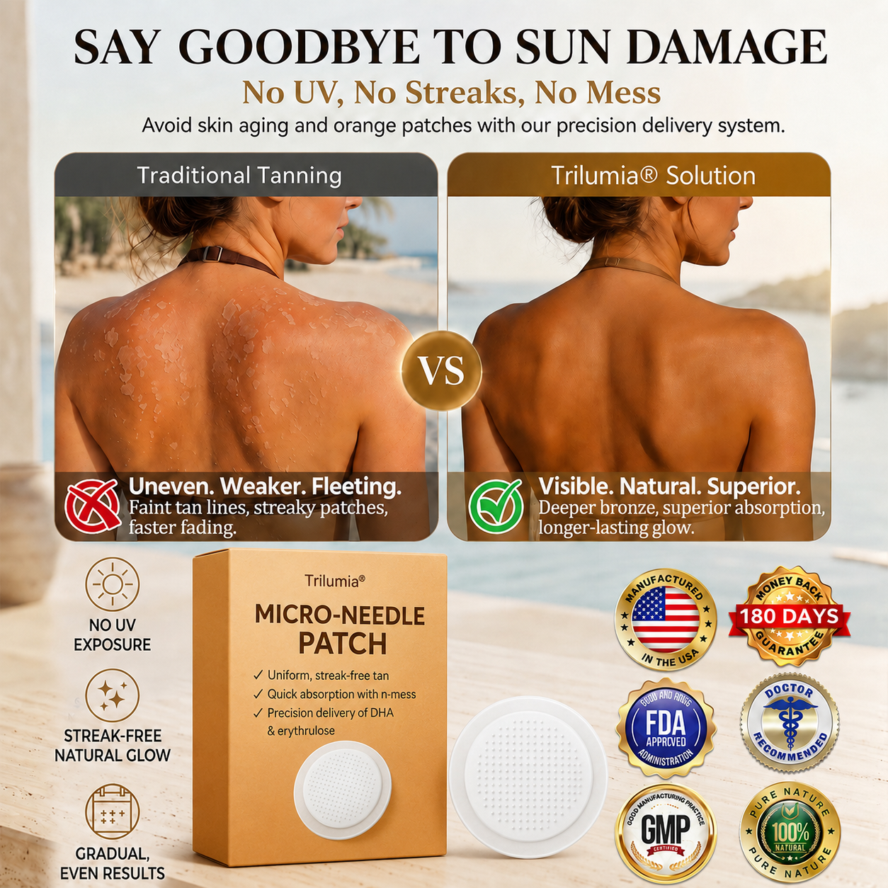 ☀️𝑶𝒇𝒇𝒊𝒄𝒊𝒂𝒍 𝑺𝒕𝒐𝒓𝒆 | ☀️ Trilumia® 𝐒𝐮𝐧𝐥𝐞𝐬𝐬 𝐈𝐧𝐬𝐭𝐚𝐧𝐭 𝐁𝐫𝐨𝐧𝐳𝐞 𝐓𝐚𝐧𝐧𝐢𝐧𝐠 𝐌𝐢𝐜𝐫𝐨𝐧𝐞𝐞𝐝𝐥𝐞 𝐏𝐚𝐭𝐜𝐡 🇺🇸 (𝐉𝐮𝐬𝐭 𝐨𝐧𝐜𝐞 𝐚 𝐝𝐚𝐲) 𝐕𝐢𝐬𝐢𝐛𝐥𝐞 𝐁𝐫𝐨𝐧𝐳𝐞 𝐆𝐥𝐨𝐰 𝐢𝐧 𝟕 𝐃𝐚𝐲𝐬 ✅ 𝐍𝐨 𝐔𝐕, 𝐍𝐨 𝐎𝐫𝐚𝐧𝐠𝐞, 𝐍𝐨 𝐒𝐭𝐫𝐞𝐚𝐤𝐬, 𝐍𝐨 𝐃𝐇𝐀, 𝐍𝐨 𝐌𝐞𝐬𝐬.