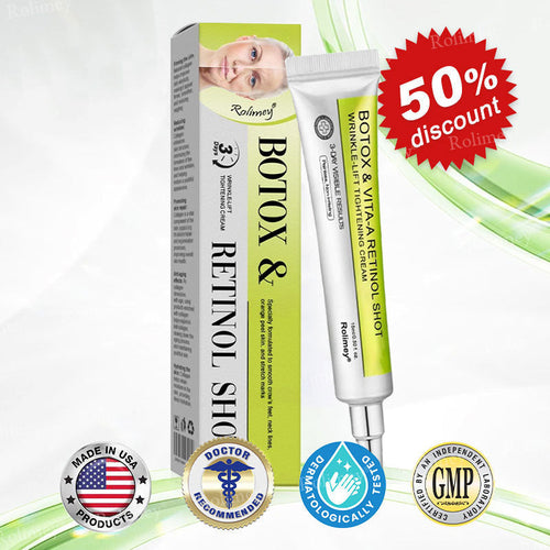 🧑‍⚕️ Rolimey® Botox-Like Peptides + Vita-A Retinol Shot – Wrinkle-Lift Tightening Cream - Last Day Promotion 50% OFF