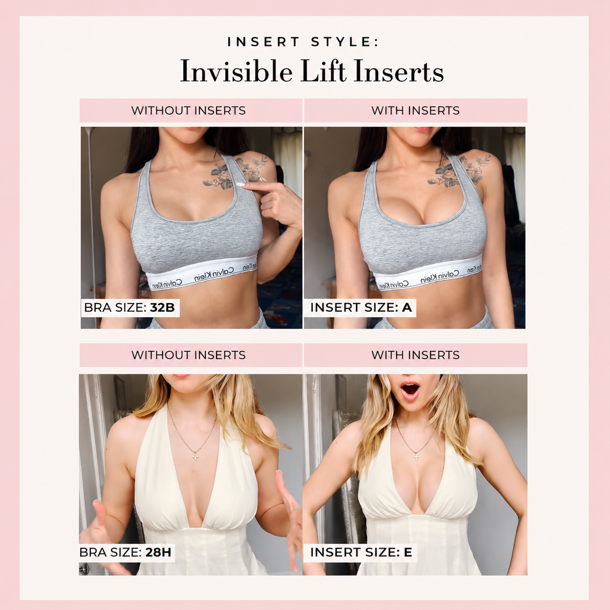 Invisible Lift - Patented Sticky Fashion Bra Inserts Prevents Nipple Slips No Sewing Required Low Cut Tops Womenswear